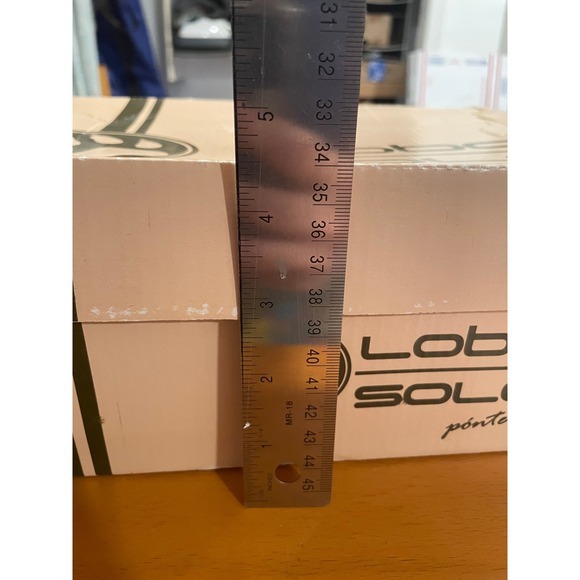 Lobo Solo Rubi Black Leather Wedge Heel Open Toe Mule Sandals 9‎ Slip On Comfort - Picture 13 of 13